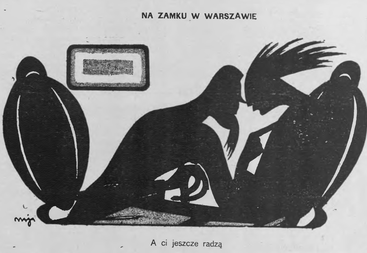 Maja Berezowska, Na zamku w Warszawie, „Szczutek” 1919, nr 37 (13 IX), s. 5.